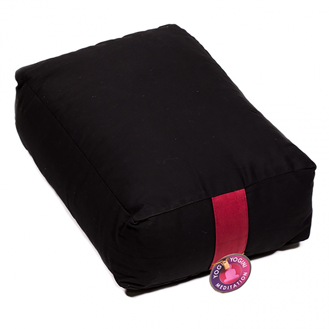 Black Rectangular Bolster Cushion. Size 38cm x 28cm x 15cm