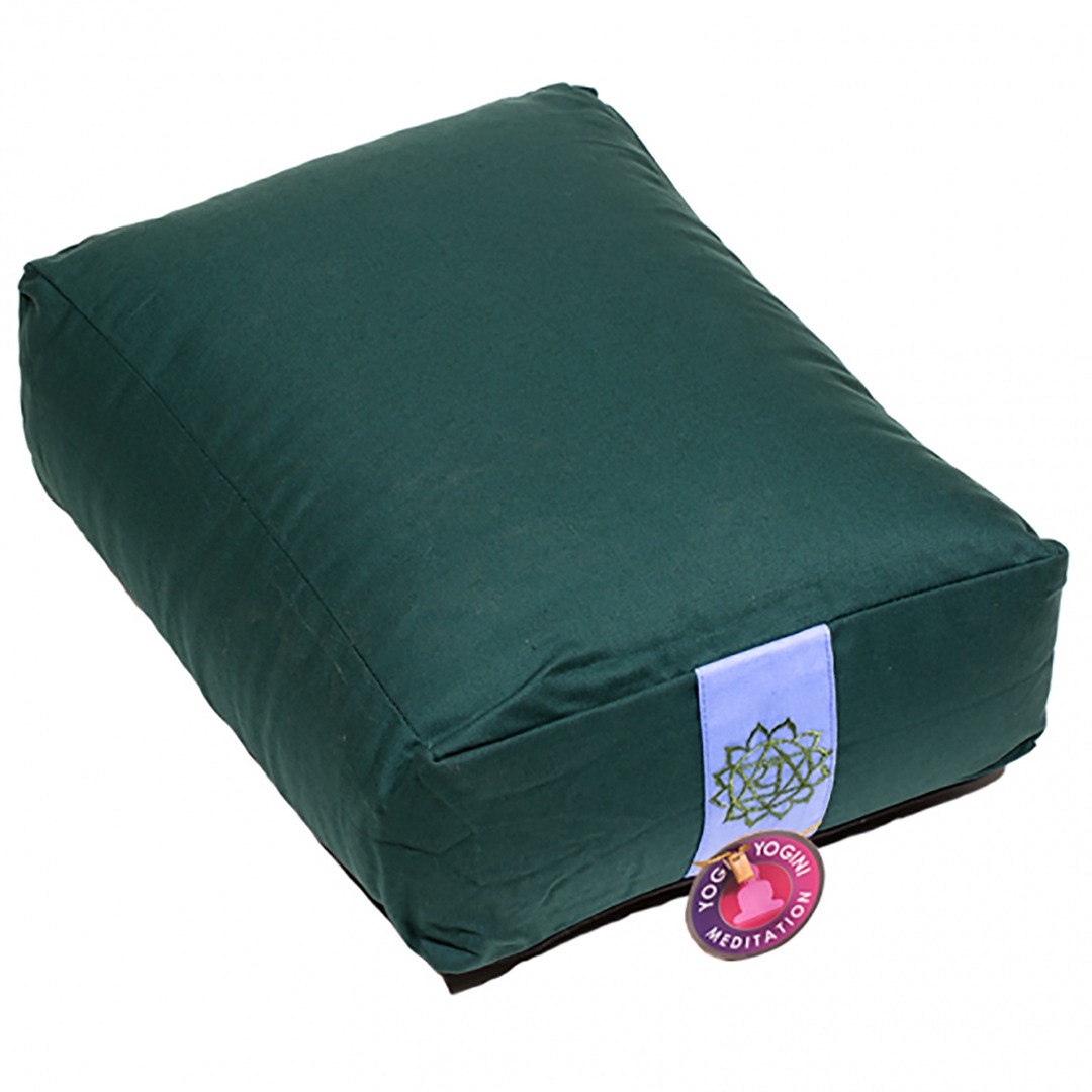 Green Rectangular Bolster Cushion. Size 38cm x 28cm x 15cm