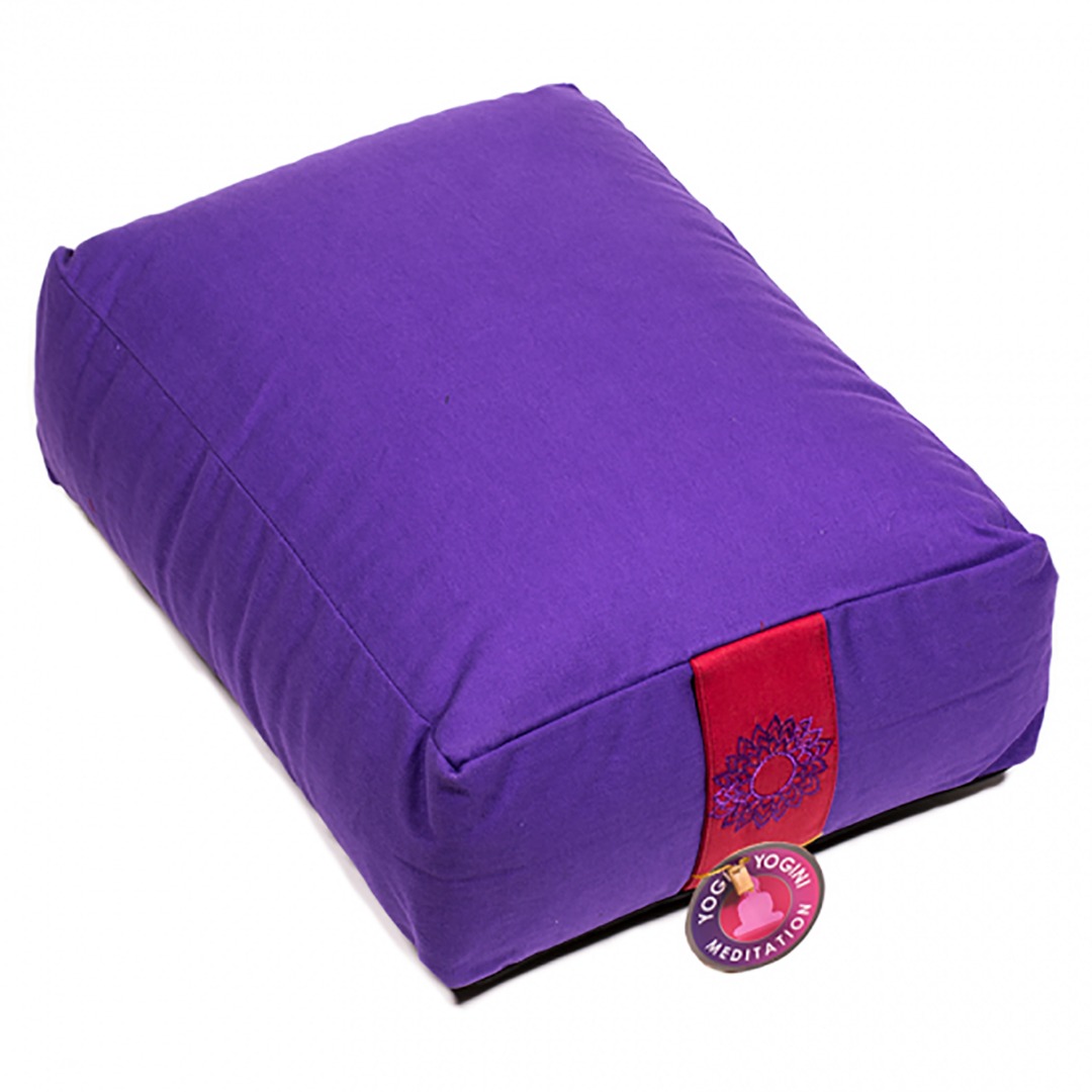 Purple Rectangular Bolster Cushion. Size 38cm x 28cm x 15cm