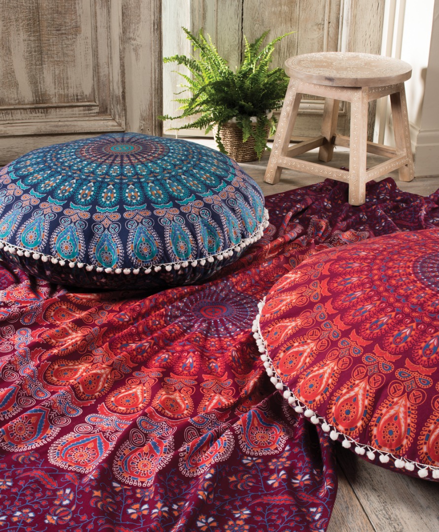 Brightly Coloured Fair Trade Boho Indian Floor Cushions