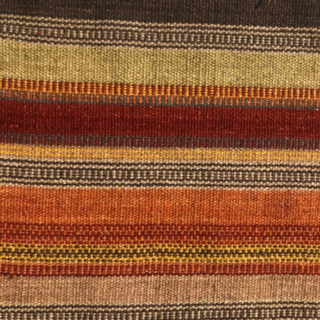Natural Wool & Cotton Fairtrade Multi-Colour Stripe Ooty Kilim Rug with ...