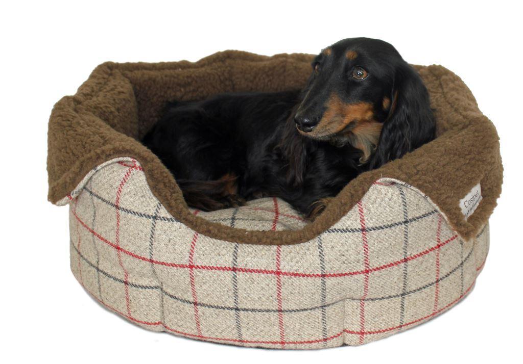 Coffee coloured High-Sided Luxury Tweed Slumbernest Dog Beds