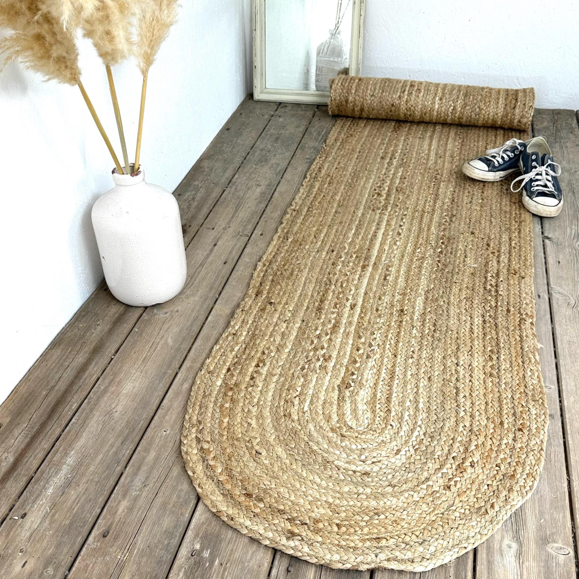 Oval Shaped 100% Jute Rug 5 Sizes Fair Trade
