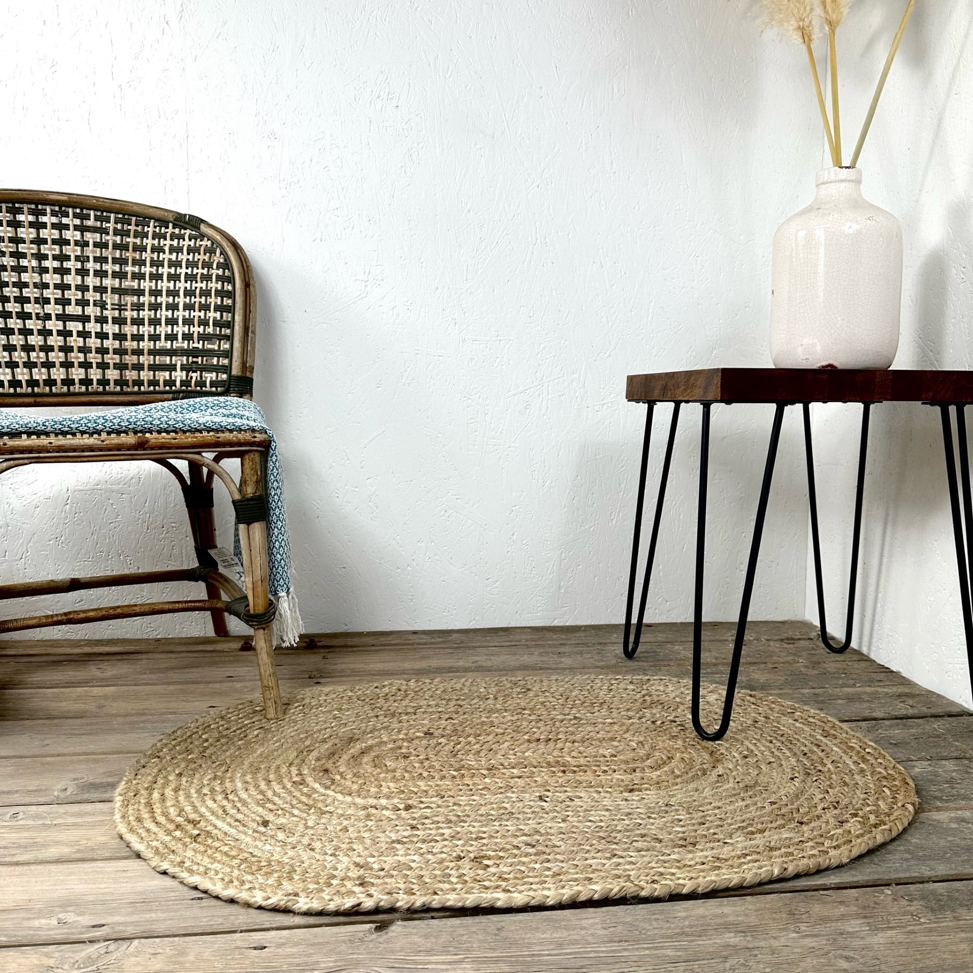 Oval Shaped 100% Jute Rug 5 Sizes Fair Trade