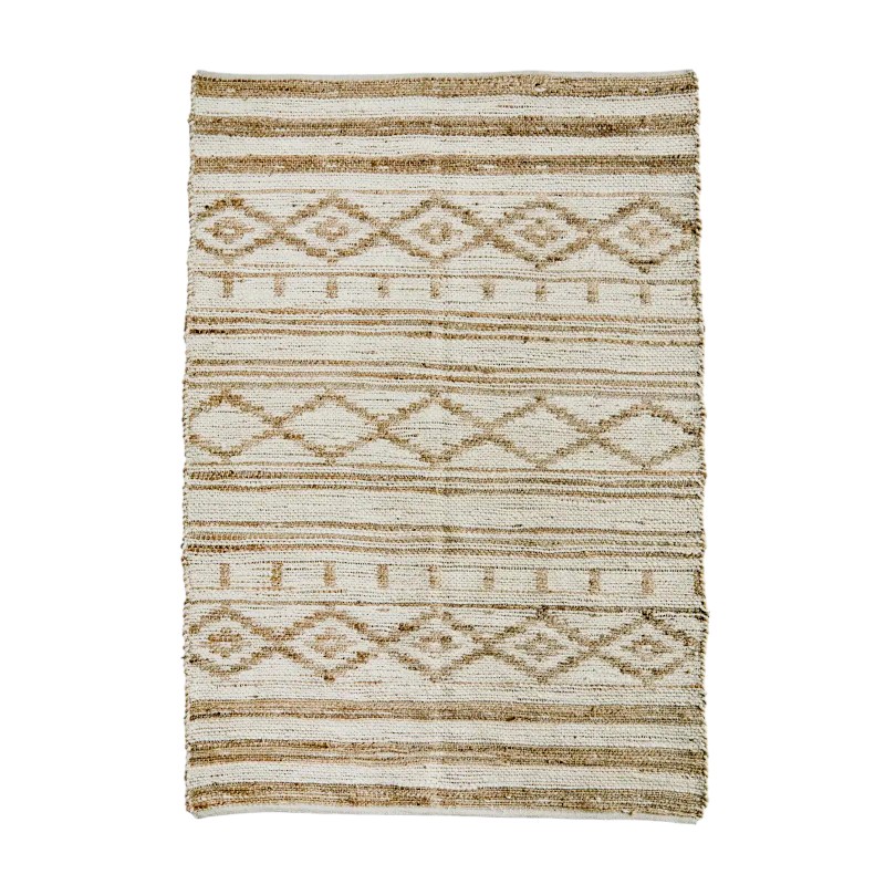 Neutral Cotton and Jute Rug 120cm x 180cm