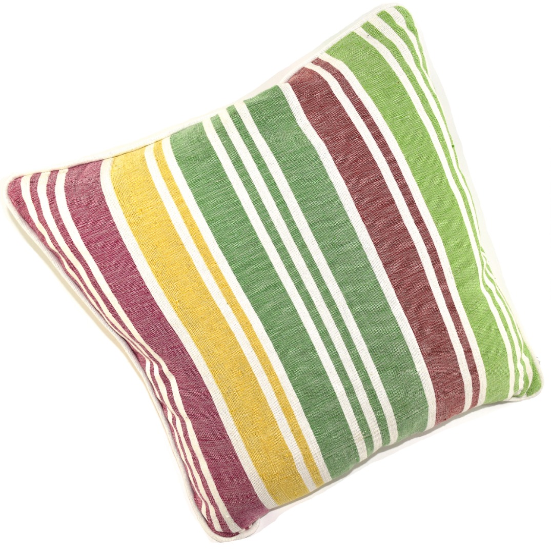 Large Soft  Green Stripe Slub Scatter Cushions