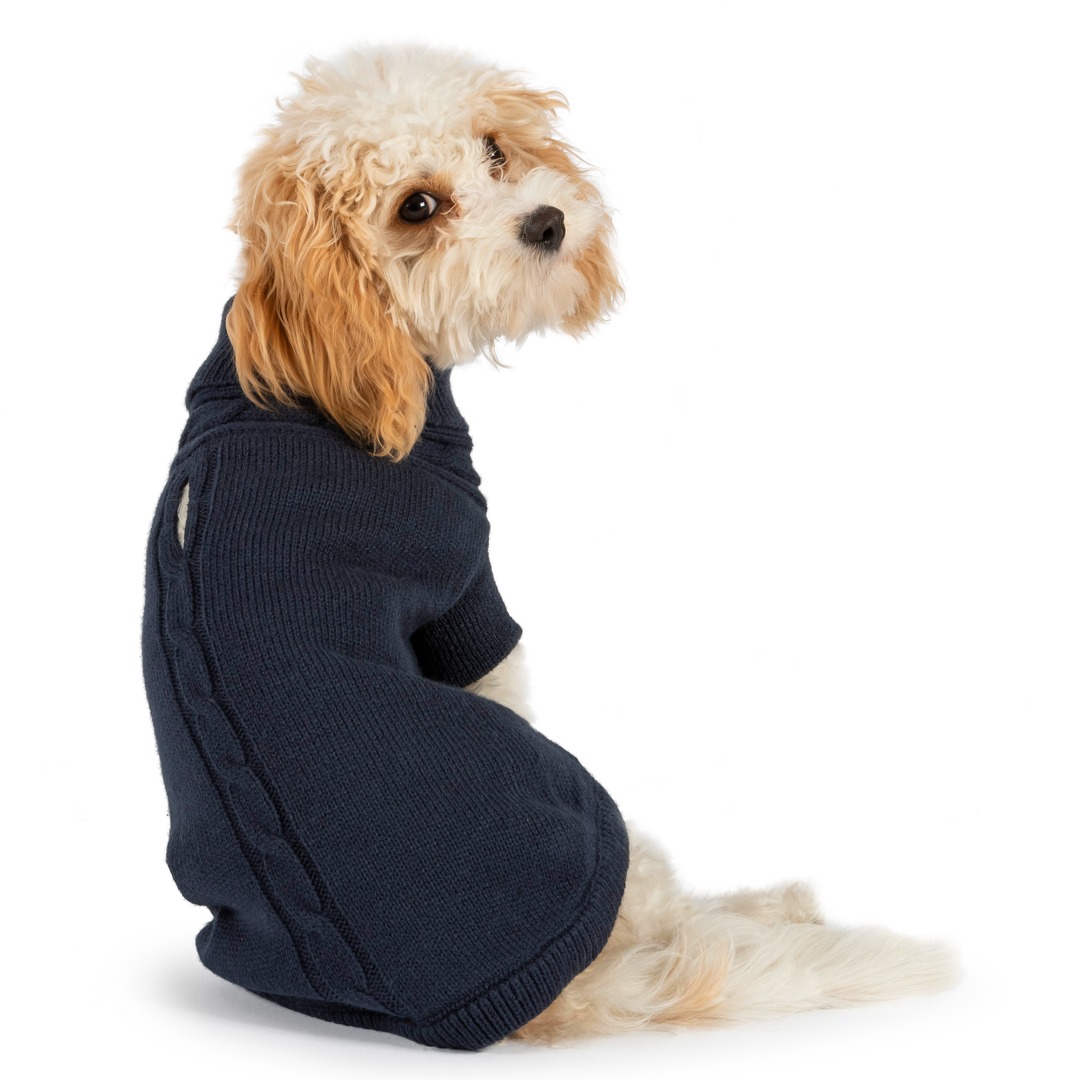 Blue Cable Knit Dog Jumpers