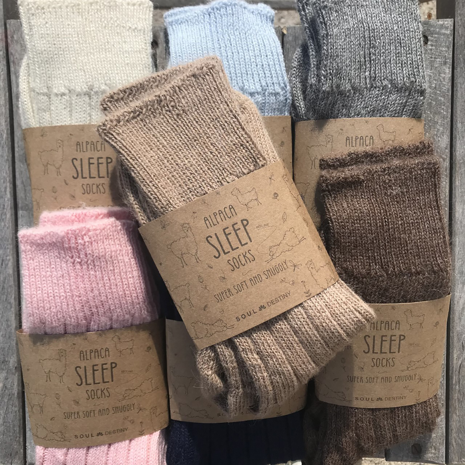 Alpaca Bed Socks, Thick, Soft and Warm, 90% Alpaca Wool Made in England