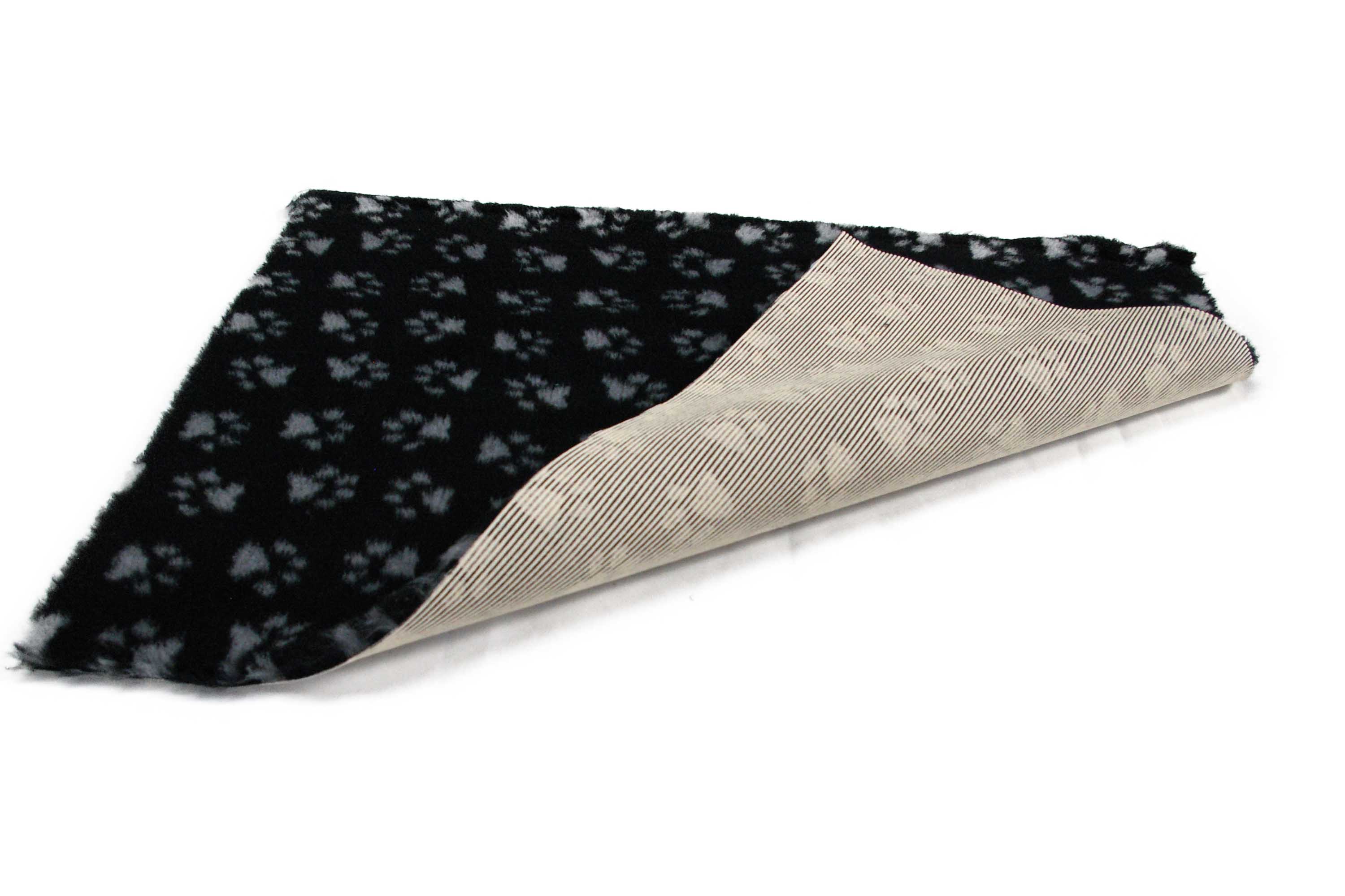 Black Grey Paws Non Slip Vet Bedding. Vet bed cut in squares and rolls Vetbed sizes made by