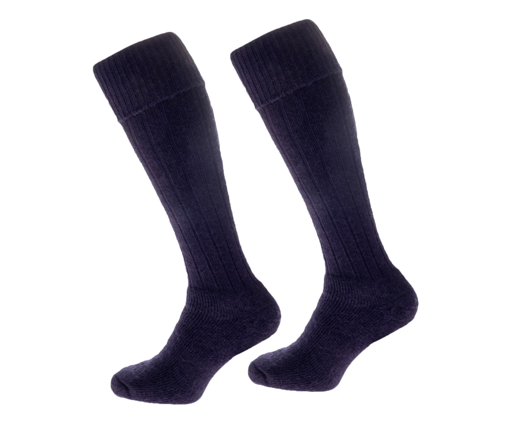 Alpaca Wool Long Country Socks Navy Blue 75 Alpaca Wool cushioned sole