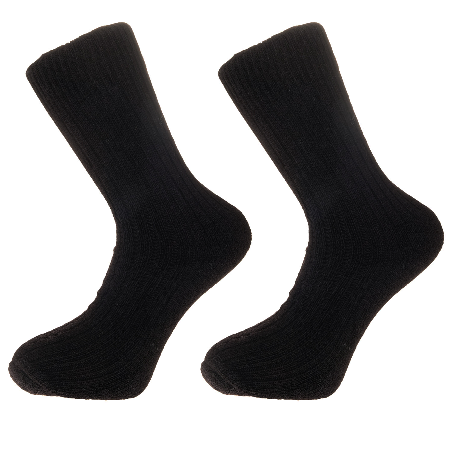 Alpaca walking socks, 75% Alpaca wool. Thick socks with a cushioned sole.  Jet Black