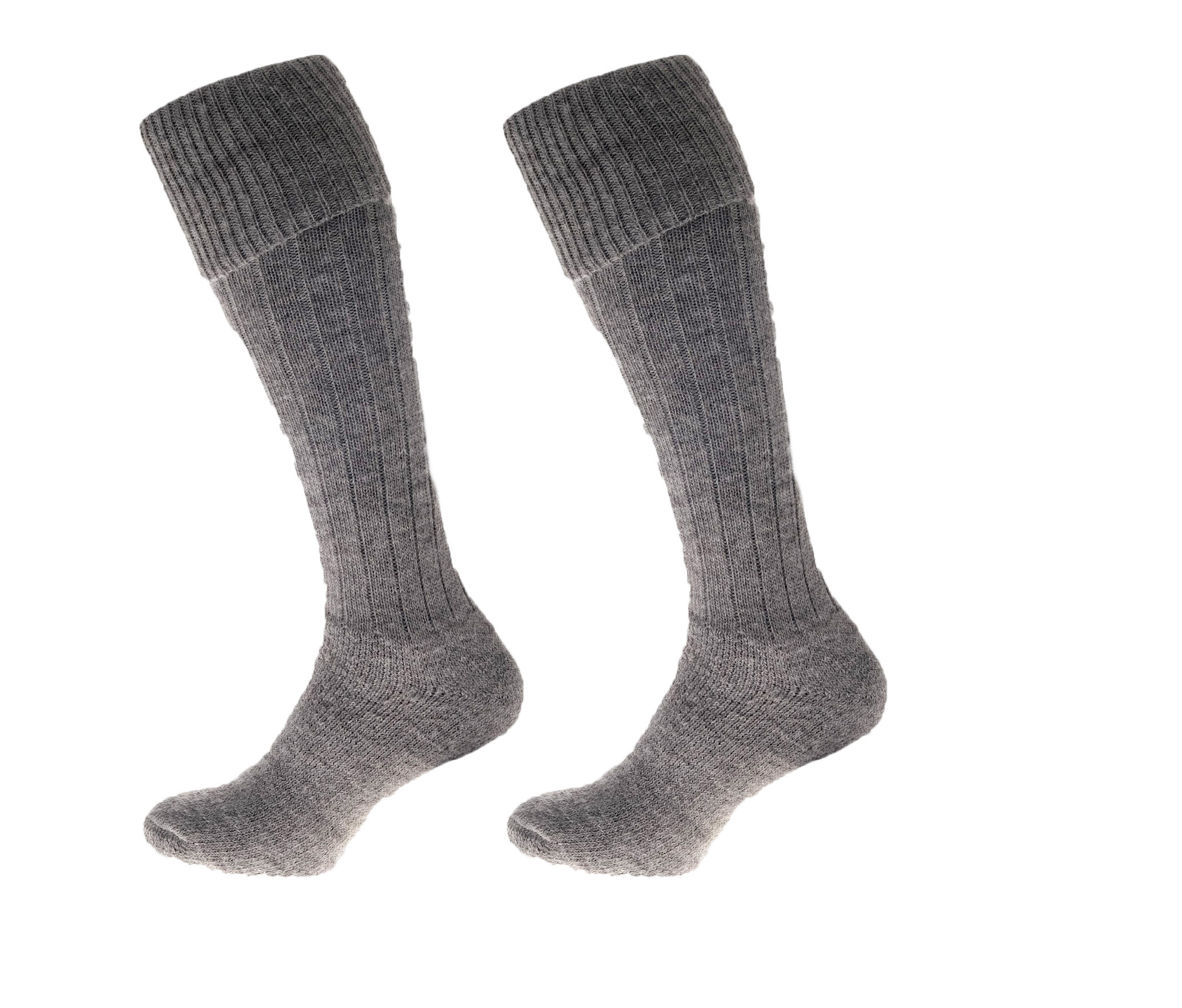 Alpaca Wool Long Country Socks Grey 75% Alpaca Wool cushioned sole and heel