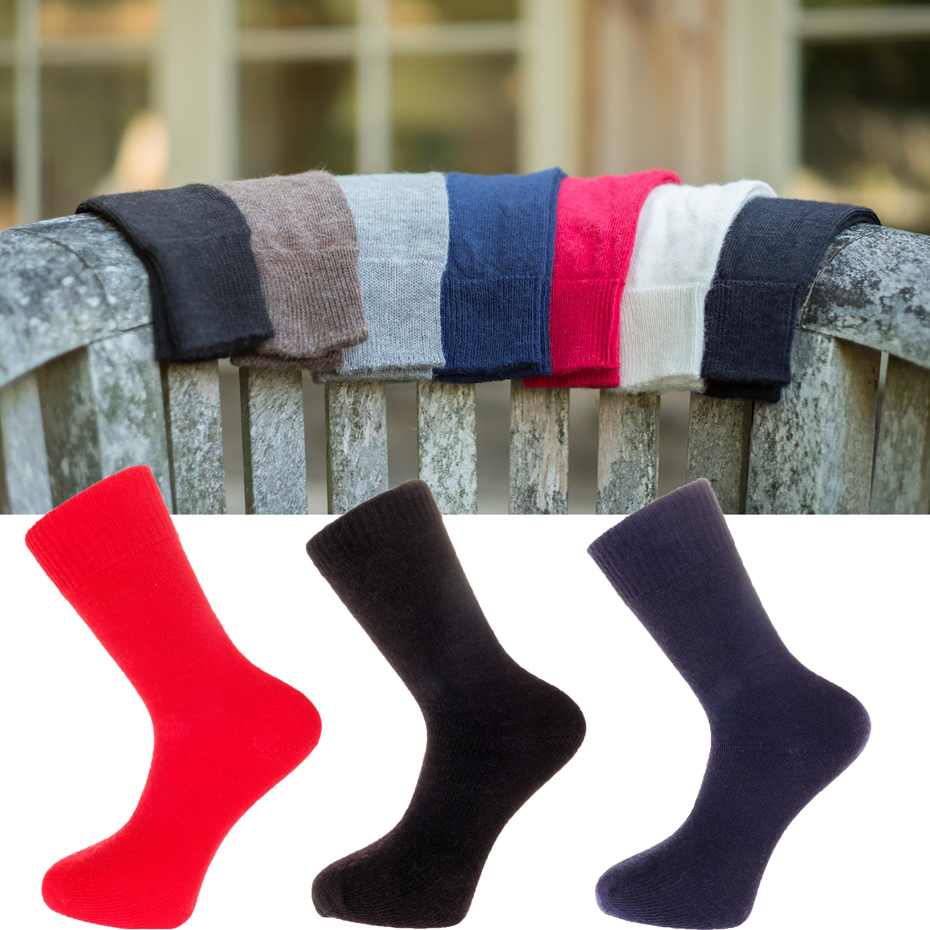 The Alpaca Every Day Socks in 3 colours