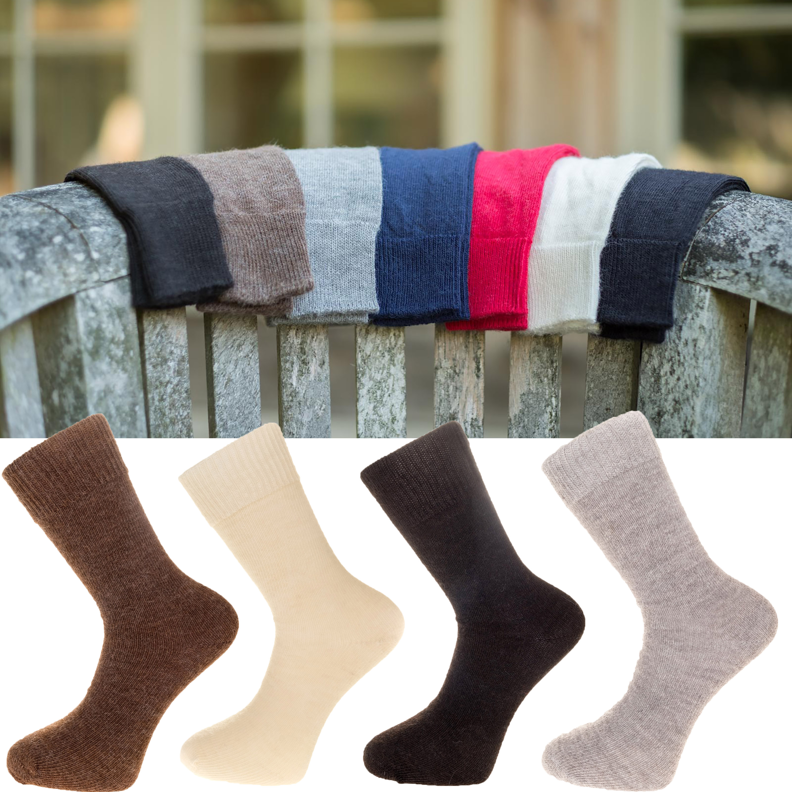 The Alpaca Every Day Socks in 4 natural colours