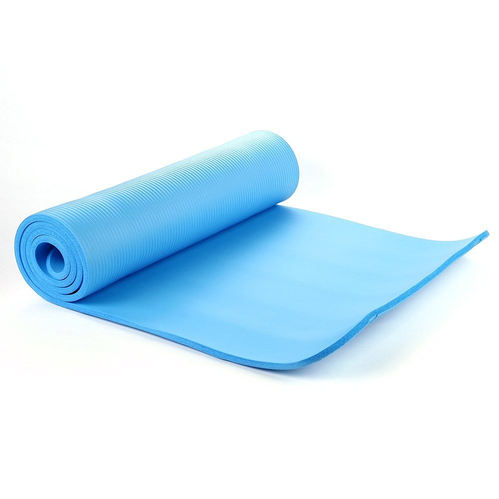 Light BLUE 15MM NBR YOGA MAT, Thick yoga Mat size 15mm x 60cm x 190cm