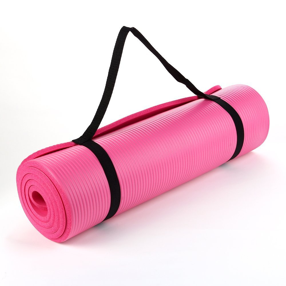 Pink NBR 15mm Thick Exercise Fitness Gym Yoga Mat 190cm x 62cm