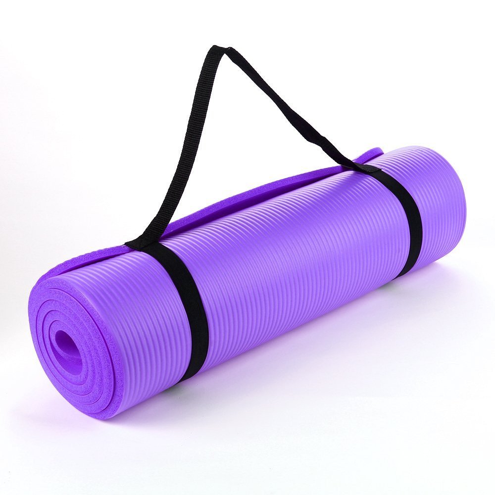 Purple NBR 15mm Thick Exercise Fitness Gym Yoga Mat 190cm x 62cm