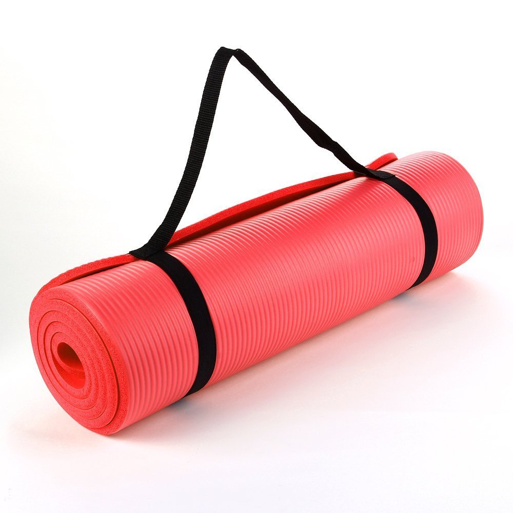Red NBR 15mm Thick Exercise Fitness Gym Yoga Mat 190cm x 62cm