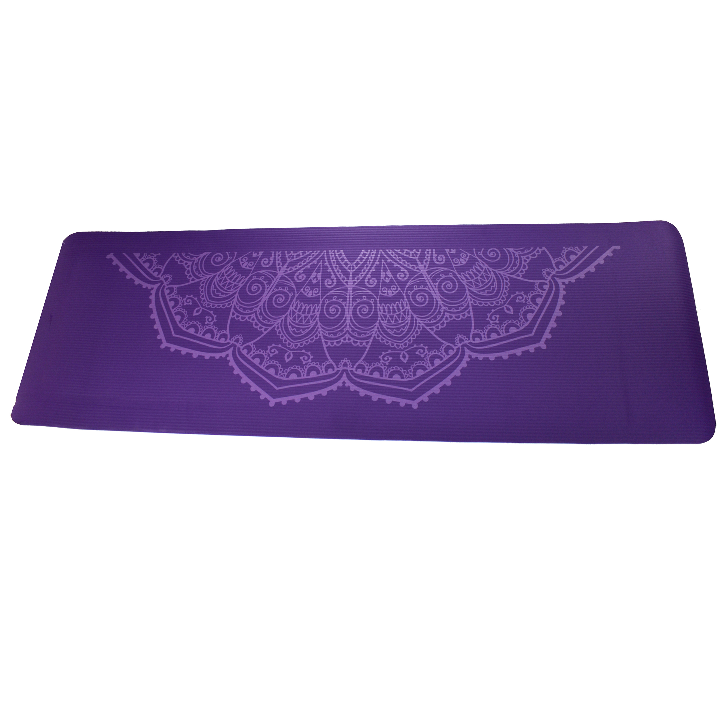 Purple NBR Mandala 12mm Thick Exercise Fitness Gym Yoga Mat 183cm x 61cm