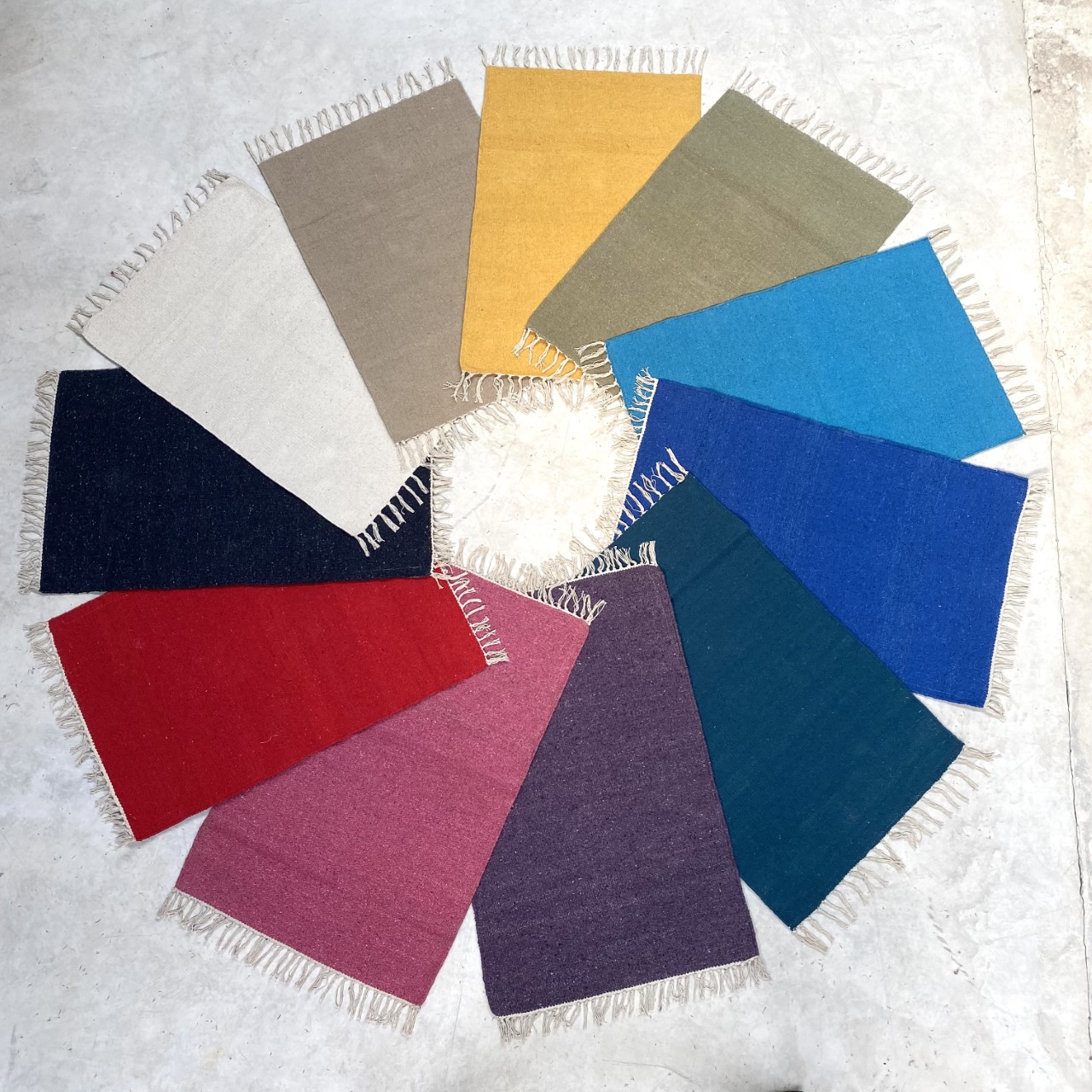 Plain Coloured Recycled Cotton rectangle Rug in 11 colours 60cm x 90cm