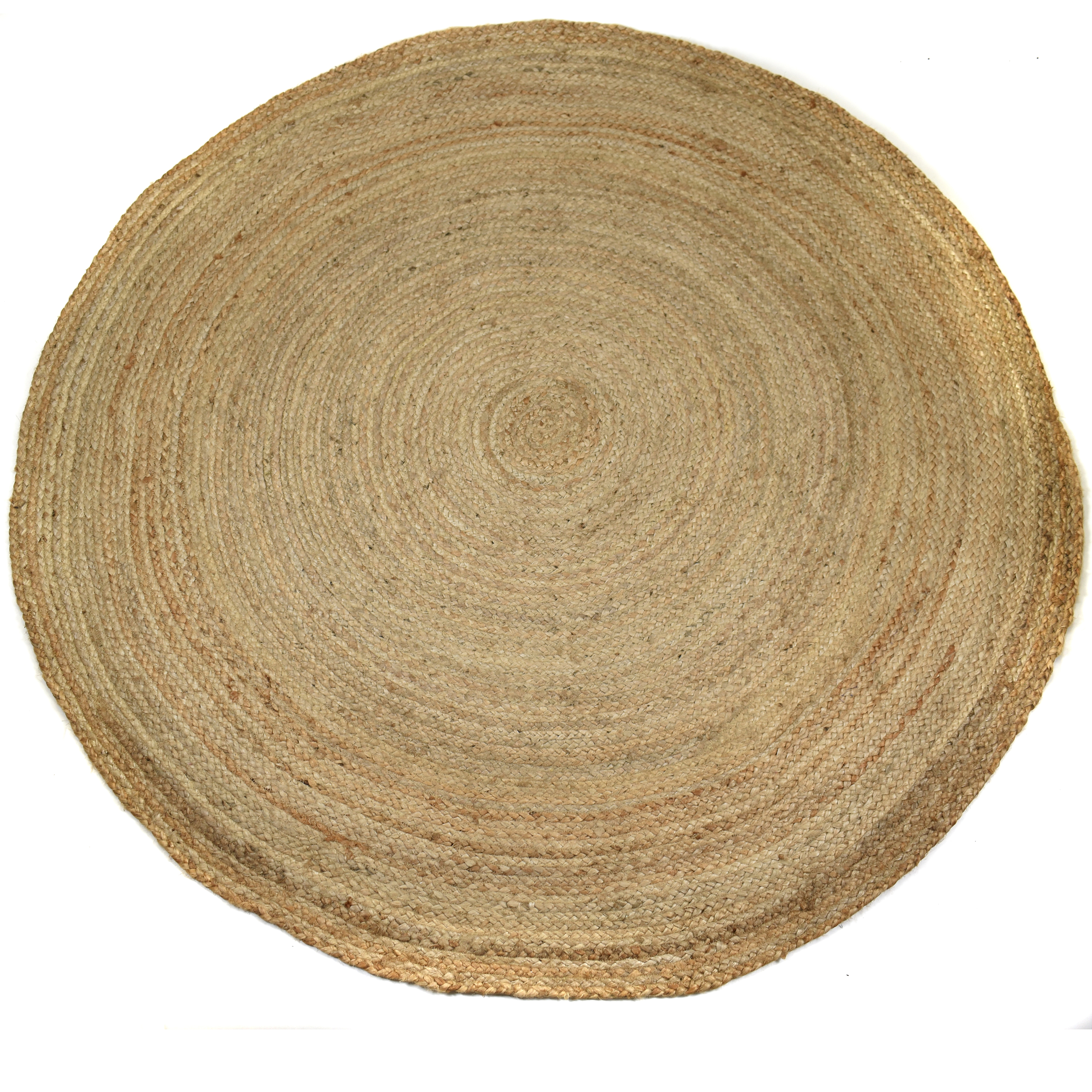 Large round 100% sustainable and hard-wearing jute rug, 150cm diameter