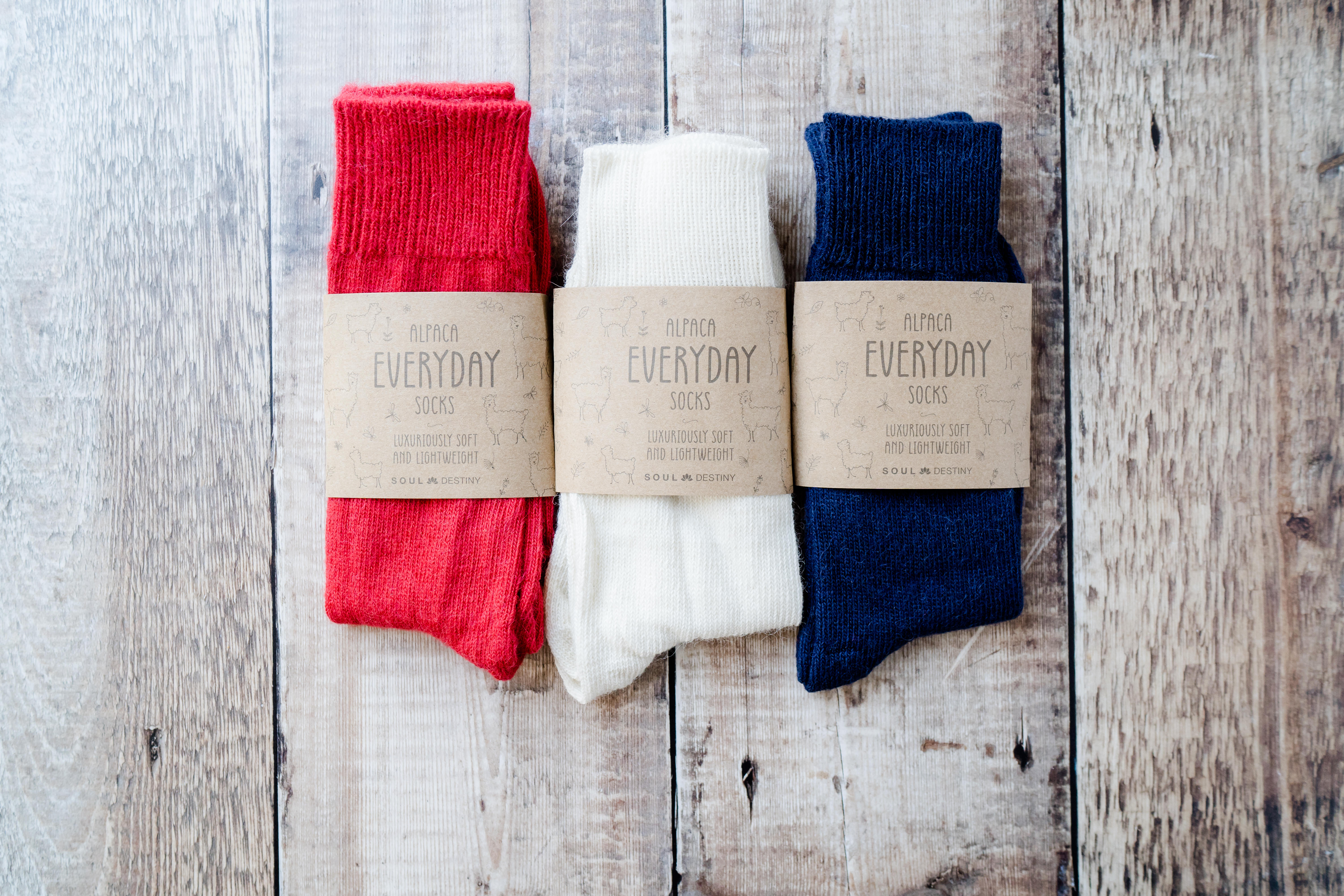 Gift Pack Idea L 3 pairs of Alpaca Every Day Socks, 55% Alpaca Wool