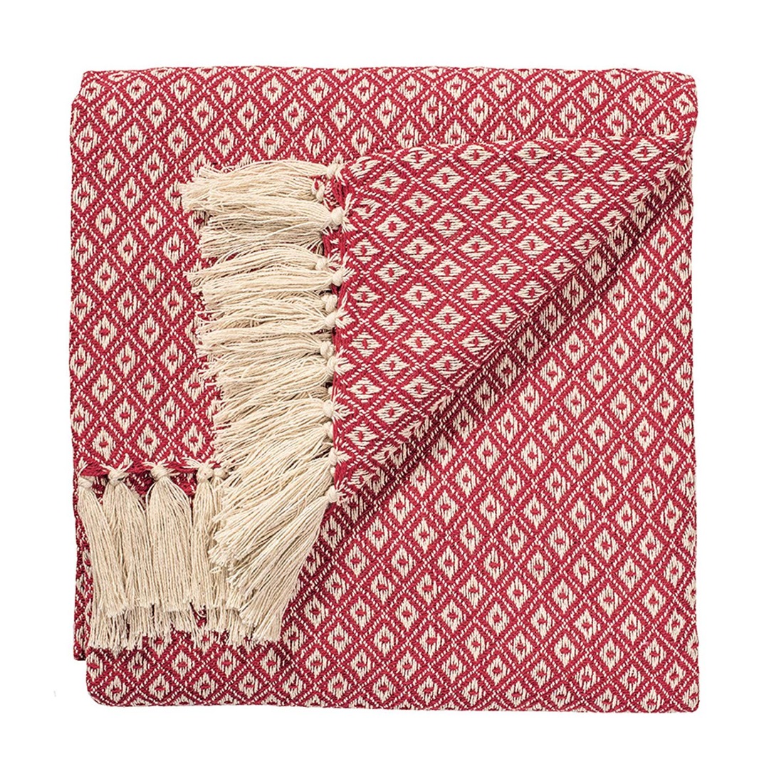 Black Diamond Weave Soft Cotton Handloom Blanket Throw 180cm X 130cm