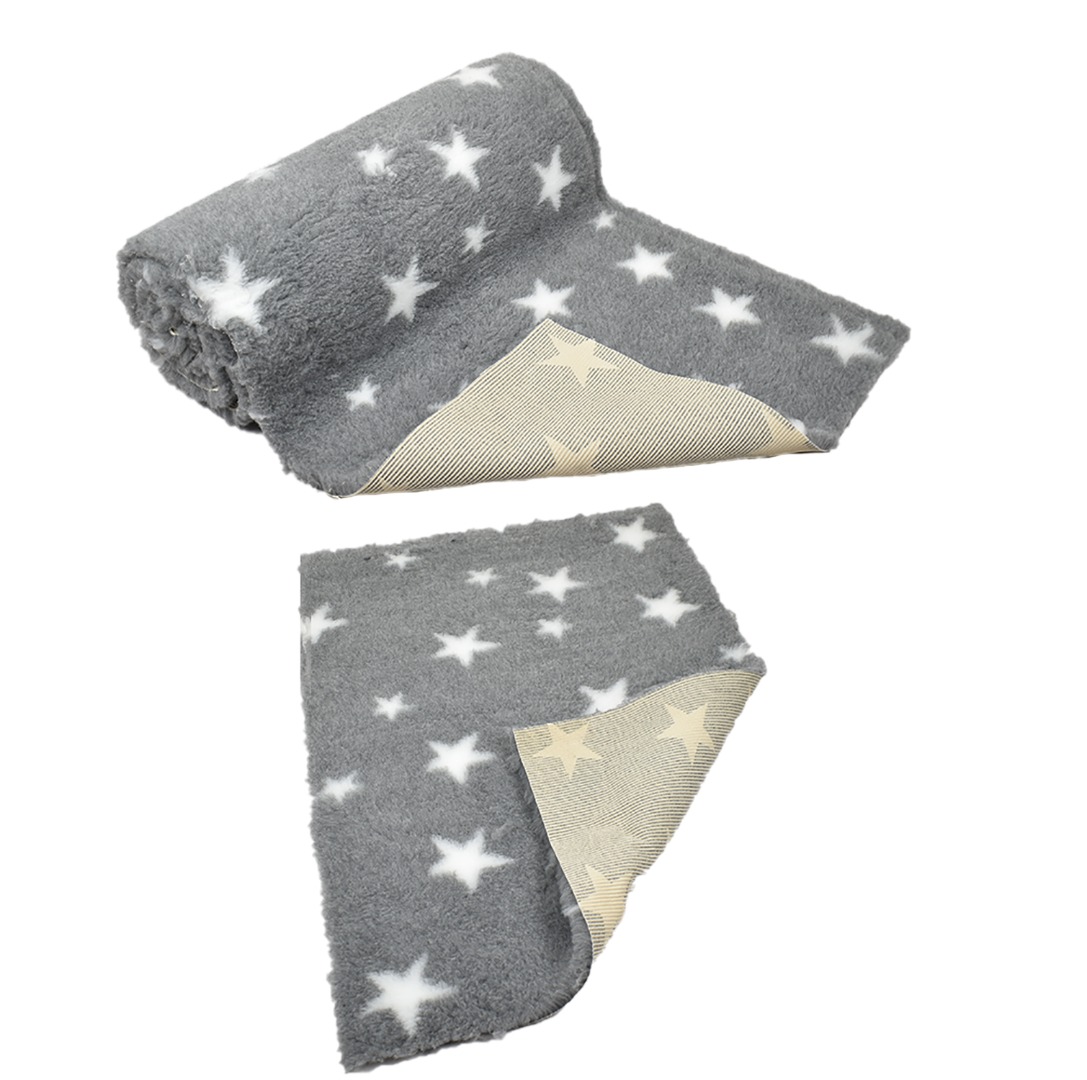 Grey White Star high grade Vet Bedding non-slip back bed fleece for pets