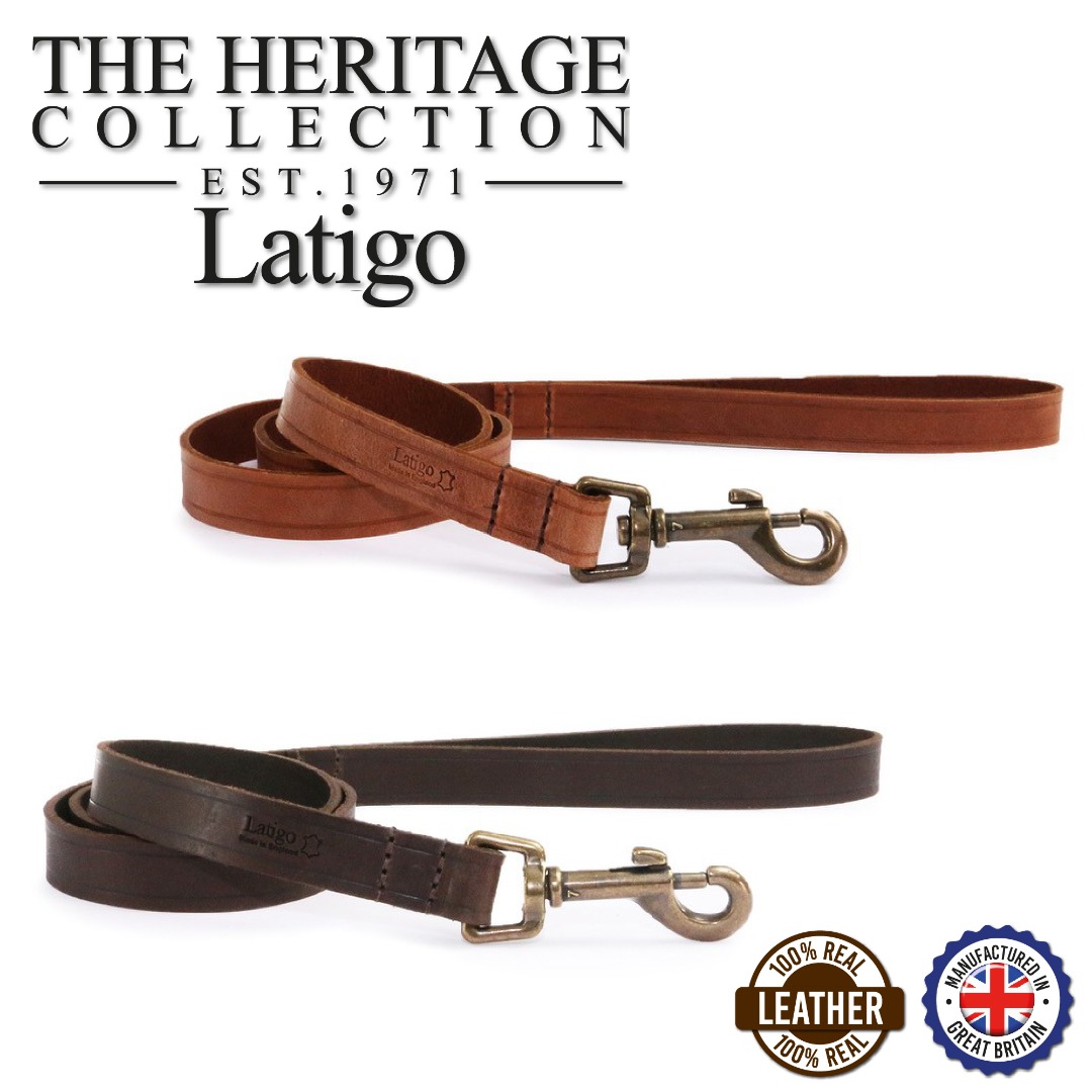 Ancol Heritage Latigo Leather Dog Lead 1m x 1.9cm