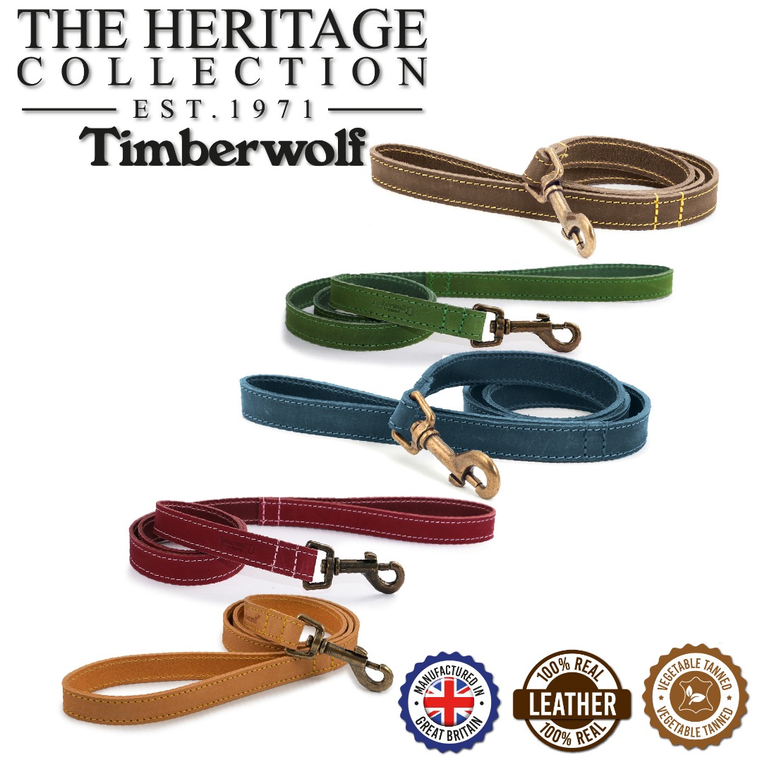 Ancol Timberwolf Leather Dog Lead Two Sizes