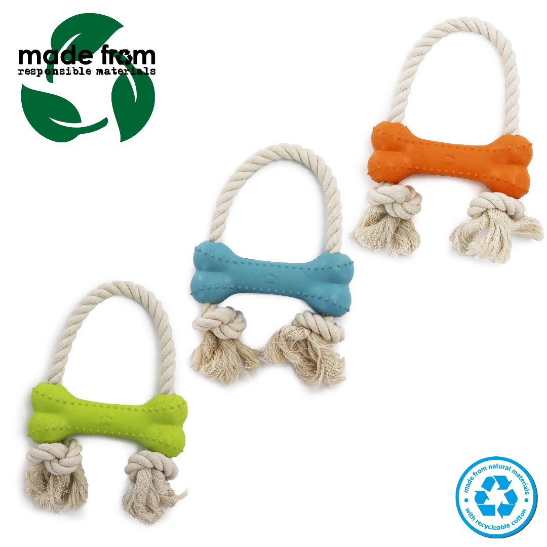 Rice Bone Dog Toy Choice of 3 Colours