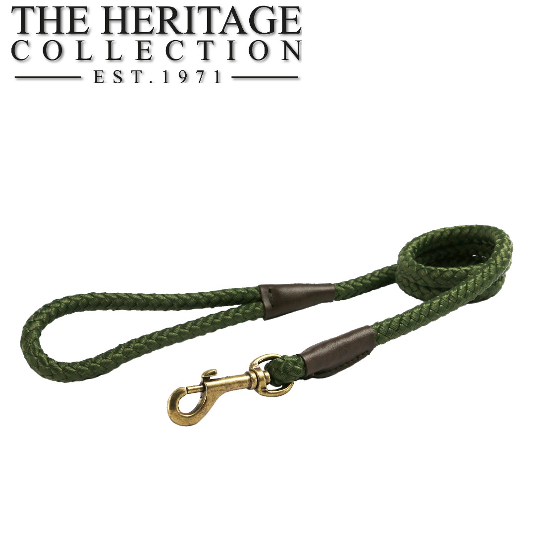 Heritage Rope Dog lead nylon diamond weave Gren