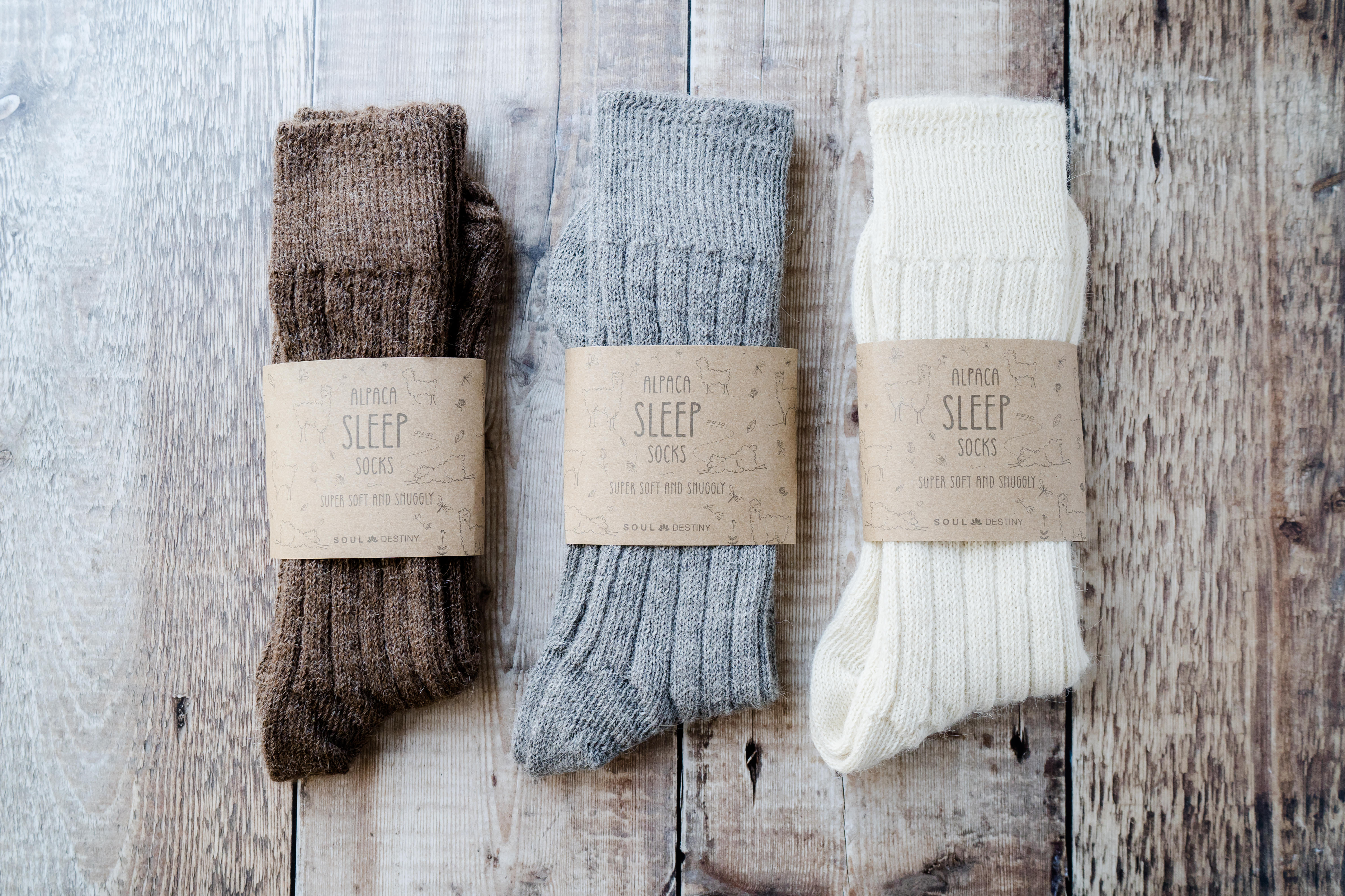 Gift Pack Idea J 3 Pairs Of Alpaca Bed Socks Warm and soft  90% Alpaca Wool